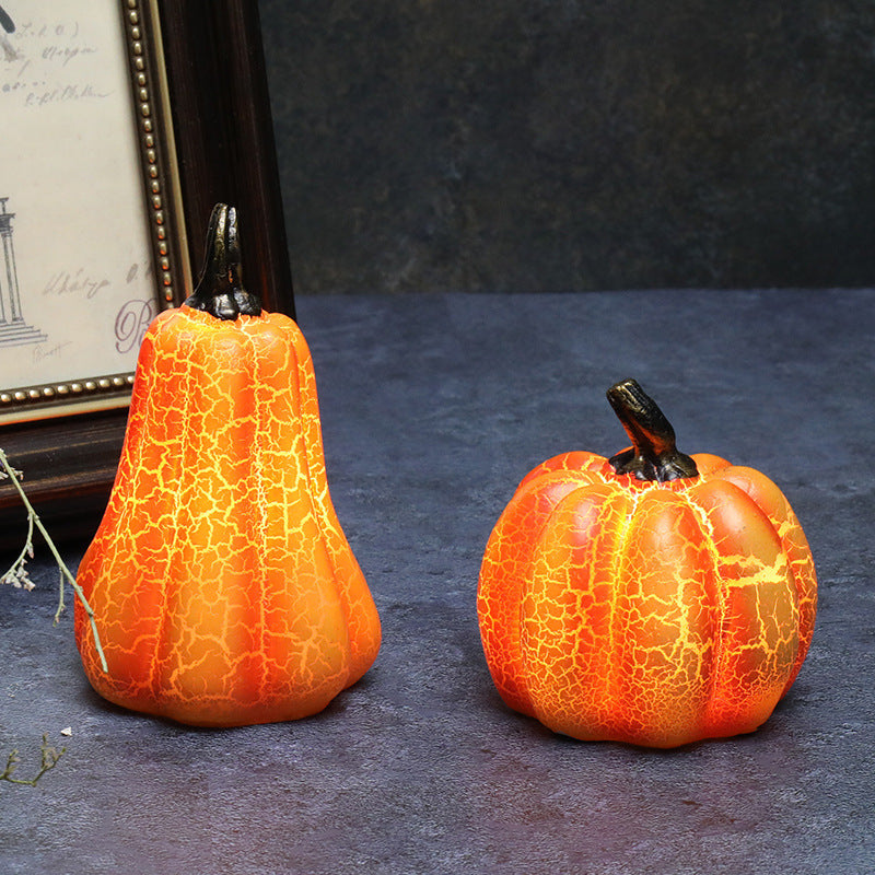 Halloween Pumpkin Lantern – LED Candle Lamp, Resin Simulation Luminous Pumpkin Decor