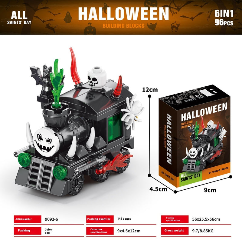 Halloween Pumpkin House Ghost House Building Blocks – Spooky Haunted House DIY Toy Set