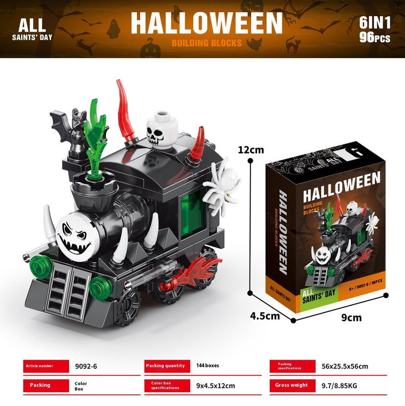 Halloween Pumpkin House Ghost House Building Blocks – Spooky Haunted House DIY Toy Set