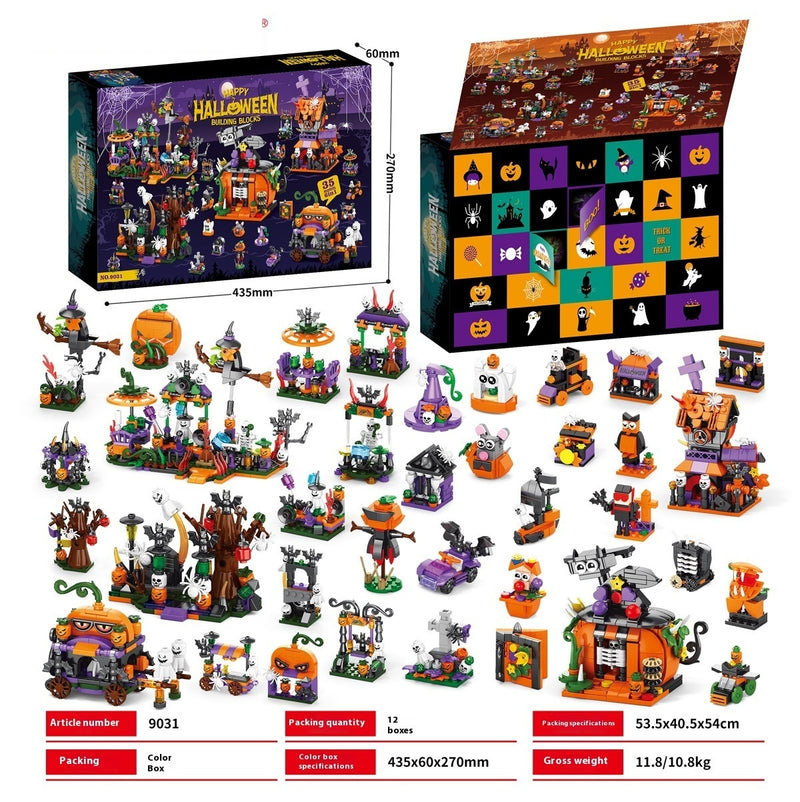 Halloween Pumpkin House Ghost House Building Blocks – Spooky Haunted House DIY Toy Set