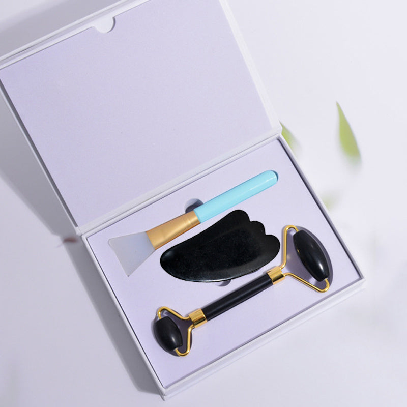 Black Jade Facial Roller – Anti-Aging Face Massager for Skin Care & Relaxation