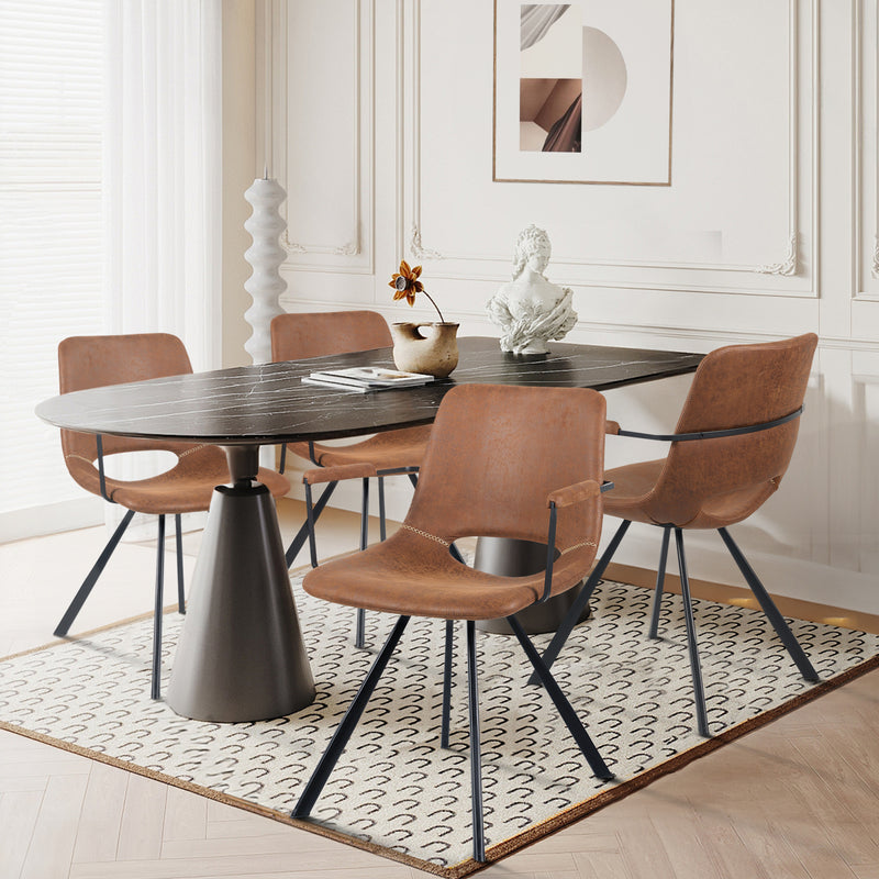 Modern Interior Kitchen & Dinning Room Chairs soft velvet coating Synthetic leather covering