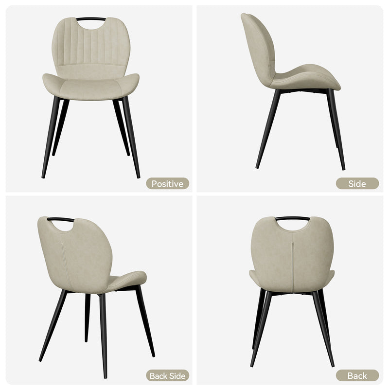 The modern dining chairs are covered by water-resistant quality leather, Armless Design ,Long-lasting Materials