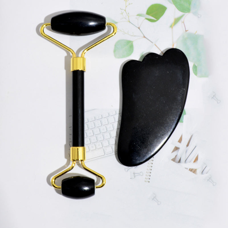 Black Jade Facial Roller – Anti-Aging Face Massager for Skin Care & Relaxation