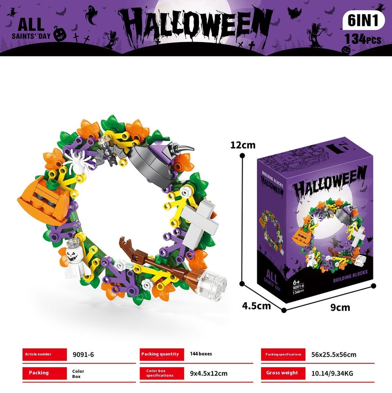 Halloween Pumpkin House Ghost House Building Blocks – Spooky Haunted House DIY Toy Set