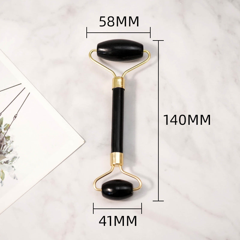 Black Jade Facial Roller – Anti-Aging Face Massager for Skin Care & Relaxation