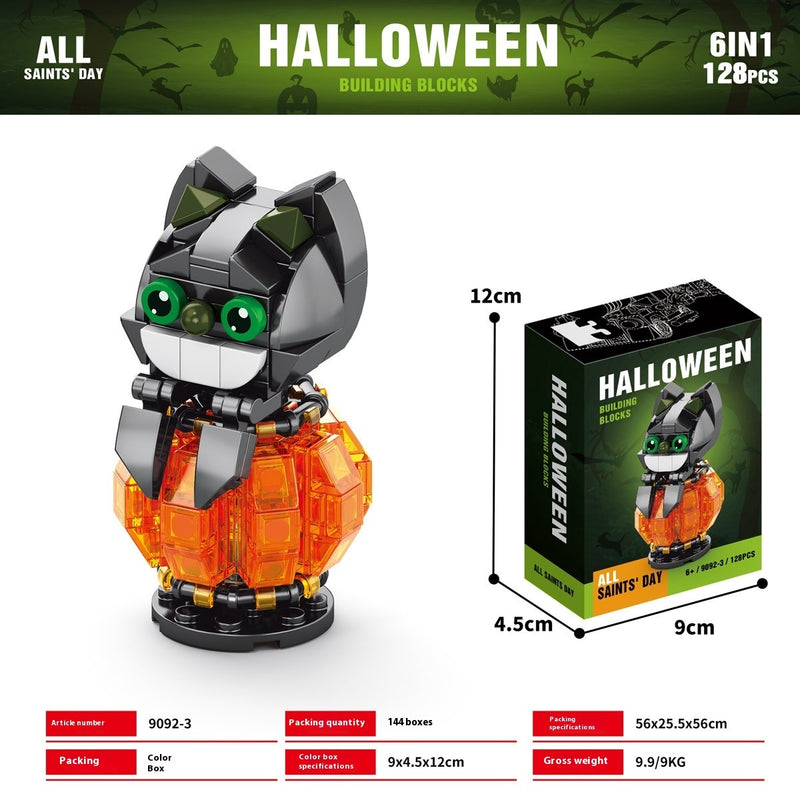 Halloween Pumpkin House Ghost House Building Blocks – Spooky Haunted House DIY Toy Set