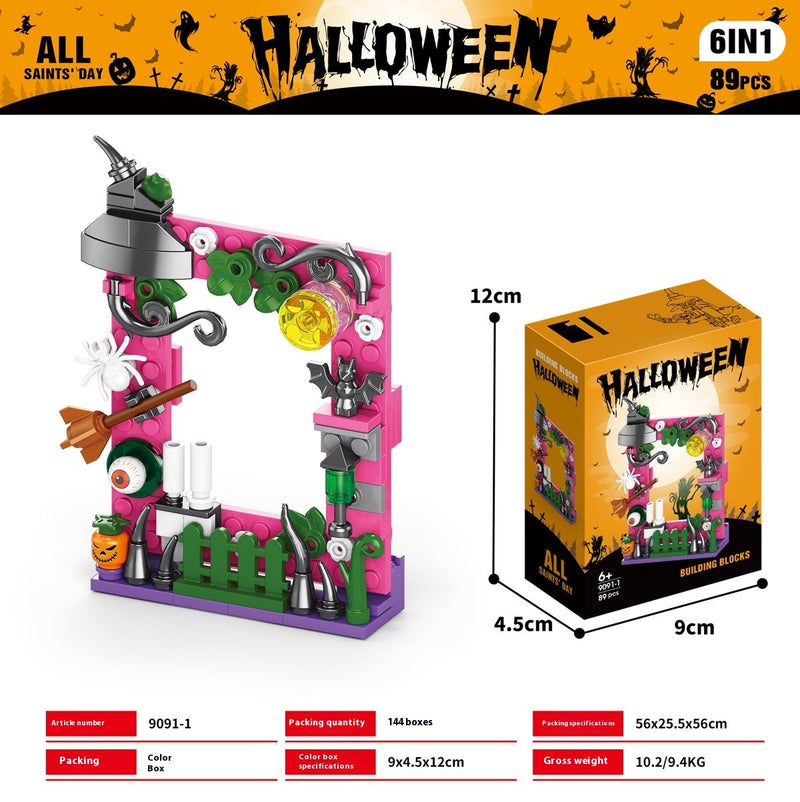 Halloween Pumpkin House Ghost House Building Blocks – Spooky Haunted House DIY Toy Set