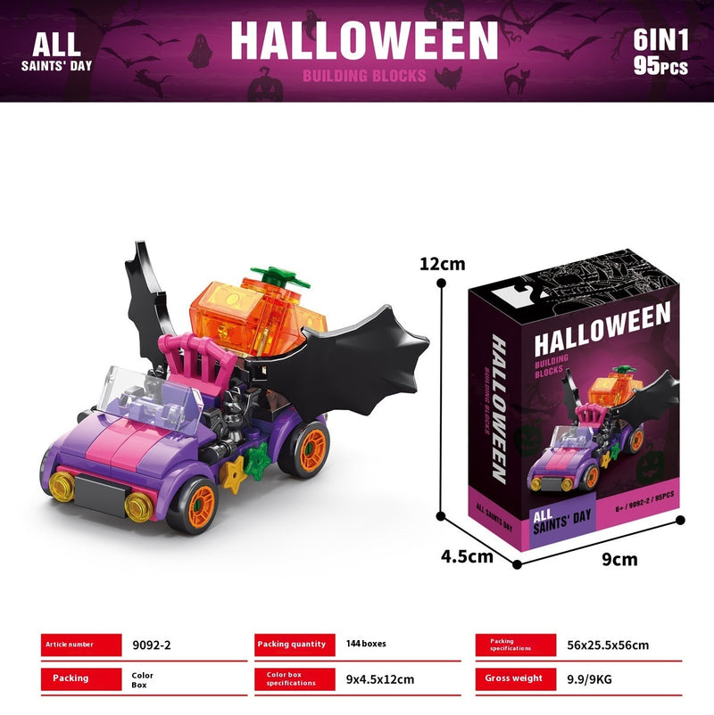 Halloween Pumpkin House Ghost House Building Blocks – Spooky Haunted House DIY Toy Set