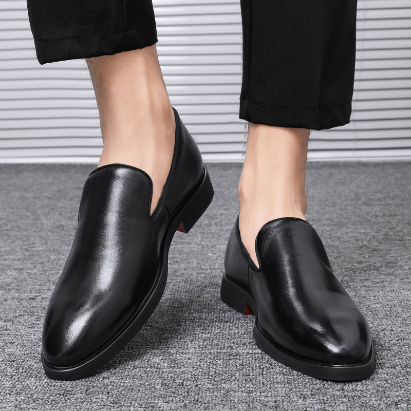 Men’s Black& Brown Leather Loafers – Classic Slip-On Dress Shoes for Formal & Casual Wear