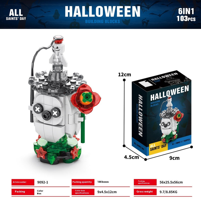 Halloween Pumpkin House Ghost House Building Blocks – Spooky Haunted House DIY Toy Set