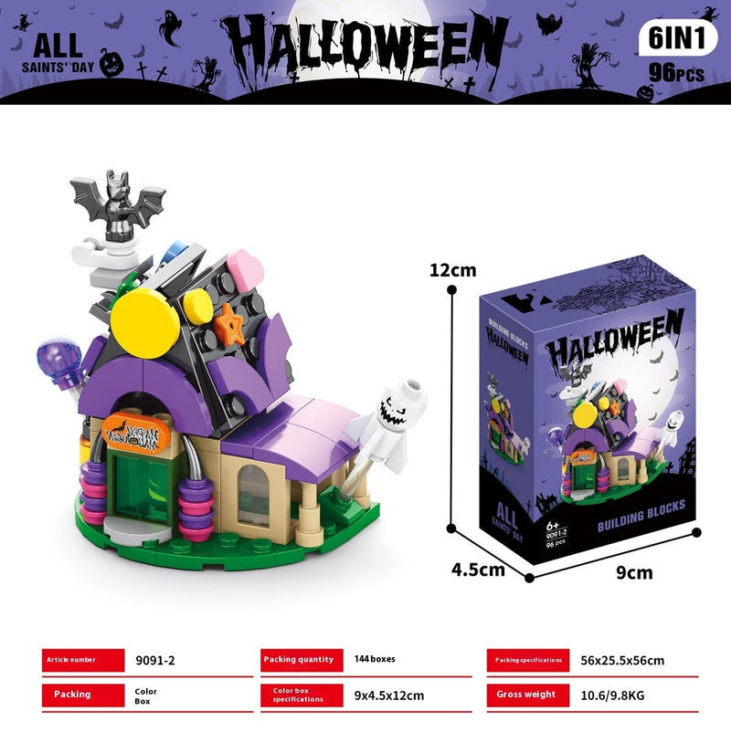 Halloween Pumpkin House Ghost House Building Blocks – Spooky Haunted House DIY Toy Set