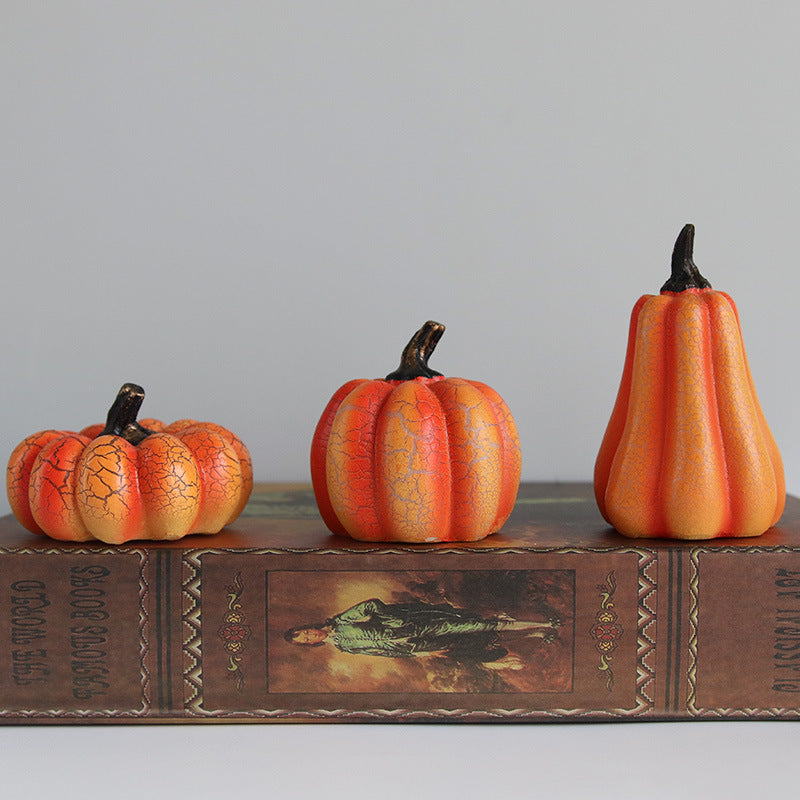 Halloween Pumpkin Lantern – LED Candle Lamp, Resin Simulation Luminous Pumpkin Decor