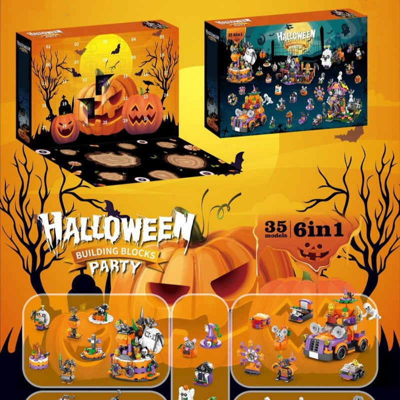 Halloween Pumpkin House Ghost House Building Blocks – Spooky Haunted House DIY Toy Set