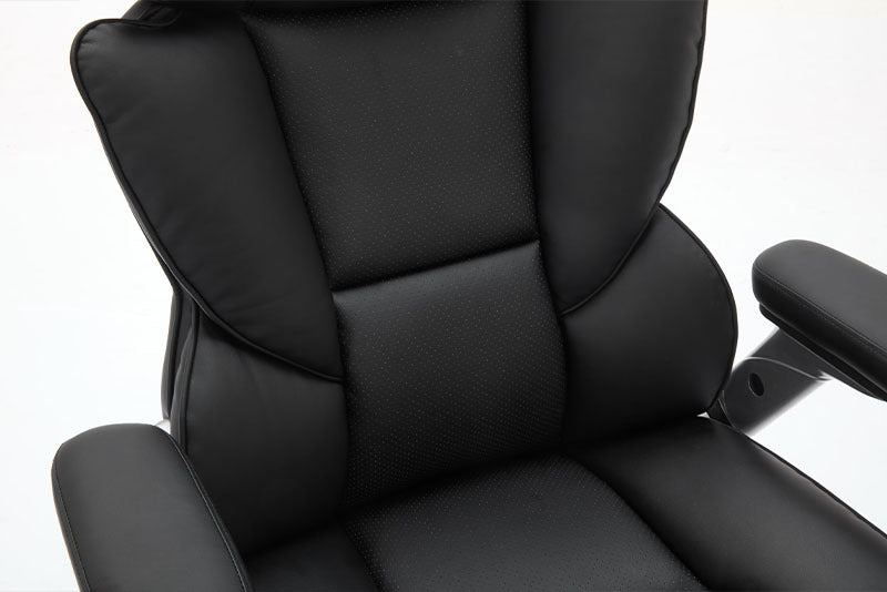 Big And Tall Office Chair 500lbs With Adjustable Lumbar Support, Executive Office Chair With Flip-up Armrest And Wider Seat, Ergonomic Leather Chair Breathable